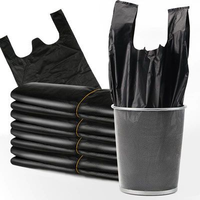 黑色垃圾袋家用加厚手提背心式中大号厨房一次性垃圾袋批发塑料袋