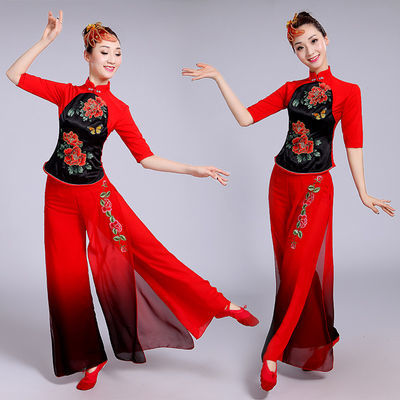 2024新款秧歌服打鼓服演出服女中国风腰鼓扇子舞民族舞蹈服装