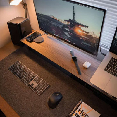 黑胡桃面增高架100*20*11-2台超大纯色简约式桌上置物架电脑桌面