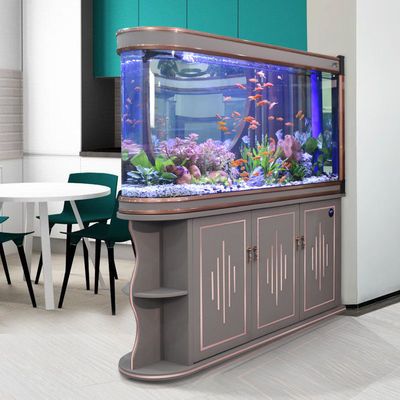 欧宝莫兰迪系列鱼缸客厅落地家用中大型屏风生态玻璃水族箱底过滤