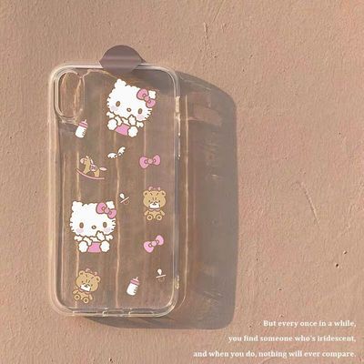 可爱猫咪苹果6手机壳iPhone7/8plus透明11/12promax超薄X软XR少女